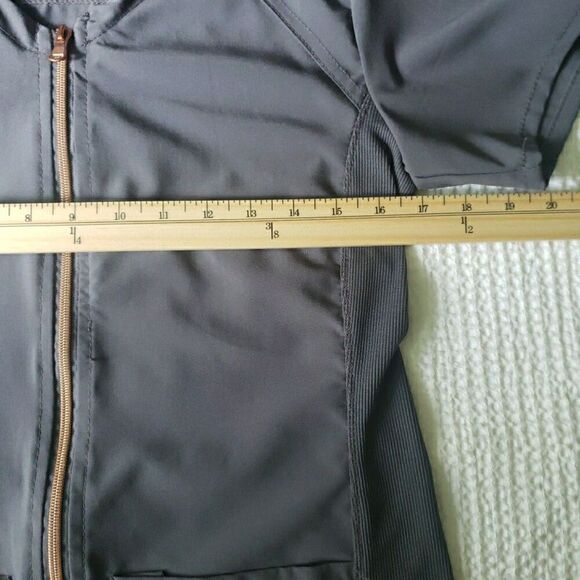 Scrubaid Scrub Top Dark Gray Zipper Front Scrubs Medical Vet Dental Women's S - Picture 8 of 8